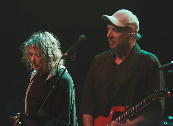 Jerry Harrison & Andrew Belew at The Danforth Music Hall on March 2, 2023. Embrace Presents presentation.